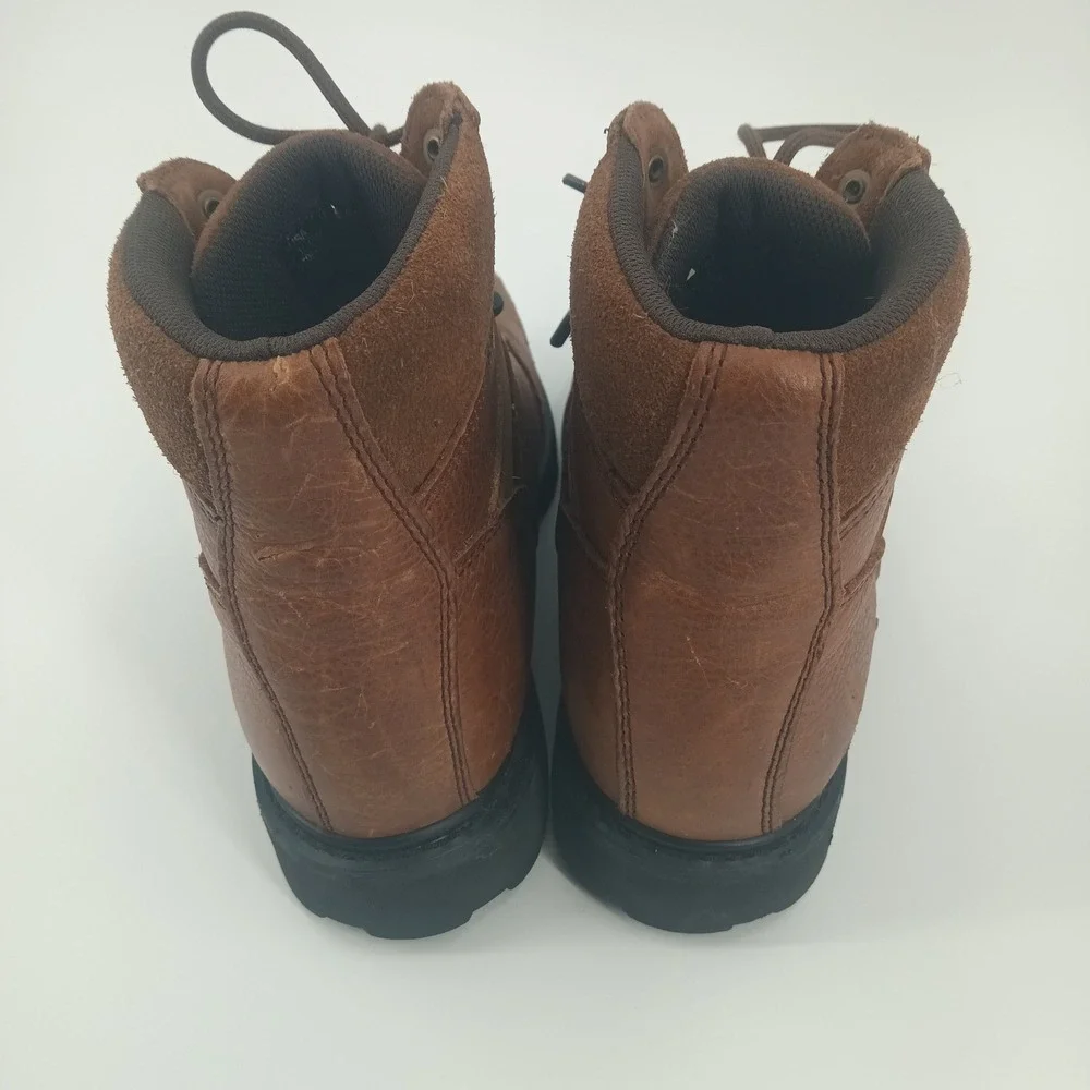 Wolverine Mens Brown Leather 6 Inch Work Boot Lace Up Utility Steel Toe Sz 10EW